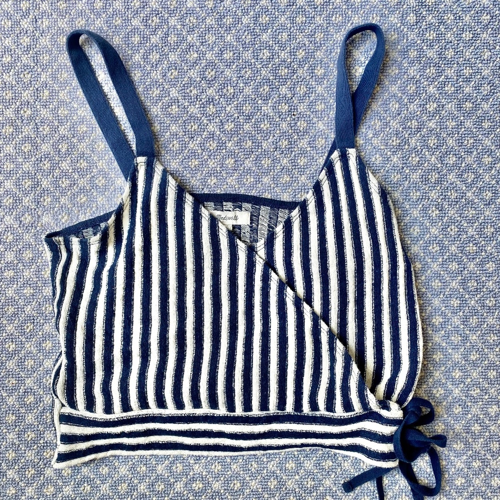 Madewell Blue Striped Tank Small